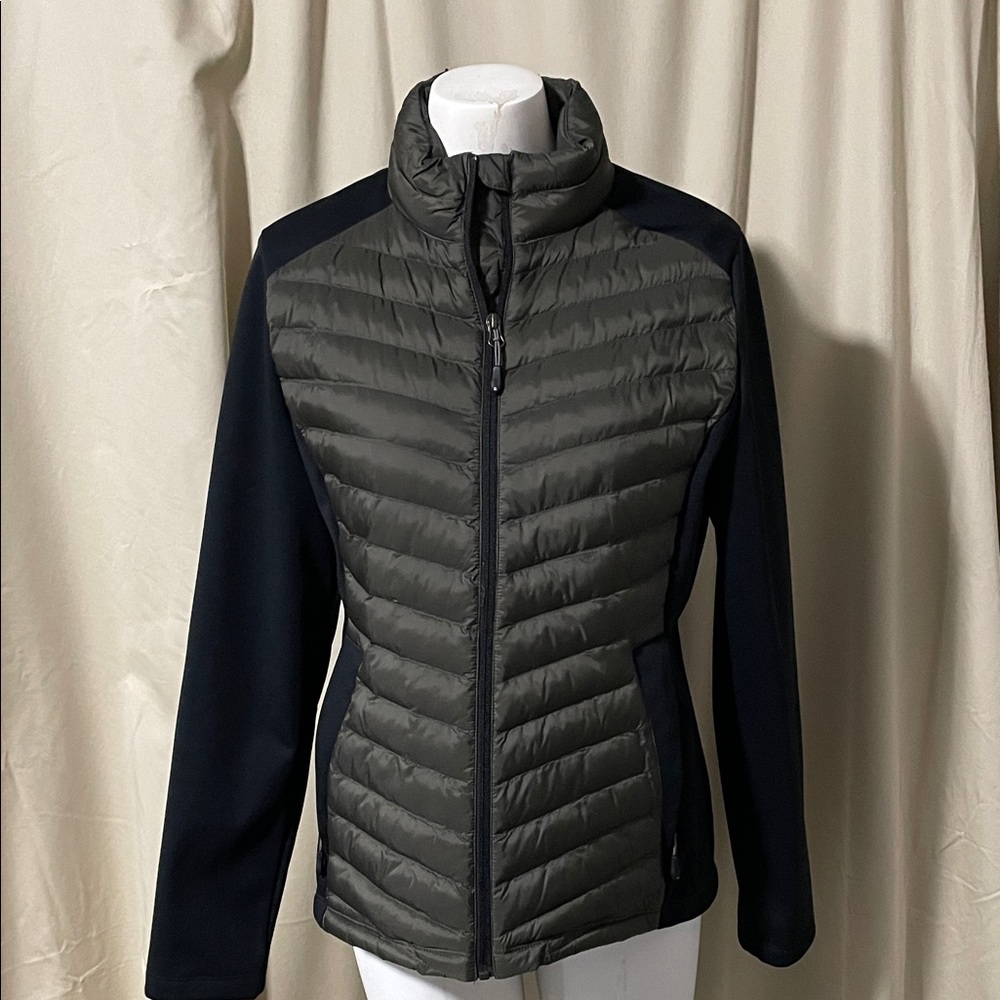 32 Degrees Women's Green and Black Puffer Jacket